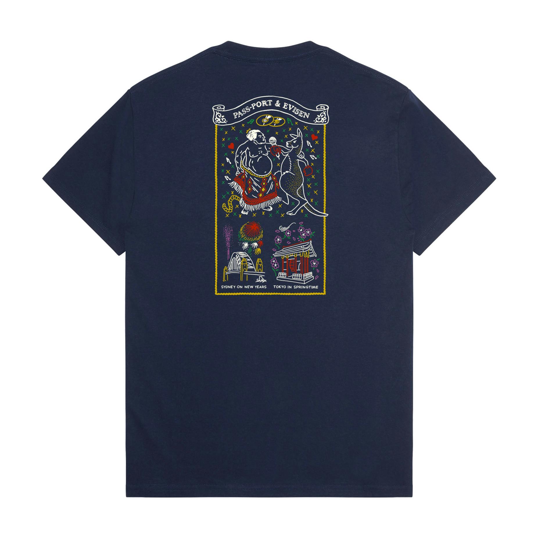 Pass~Port x Evisen Karaoke T-Shirt - Navy | BOARDWORLD Store