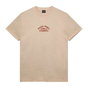 Pass~Port Moniker Organic Embroidery T-Shirt - Sand