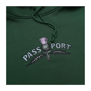 Pass~Port Thistle Embroidery Hoodie - Forest Green