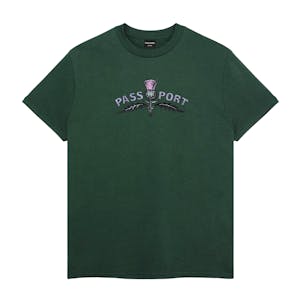 Pass~Port Thistle Embroidery T-Shirt - Forest Green