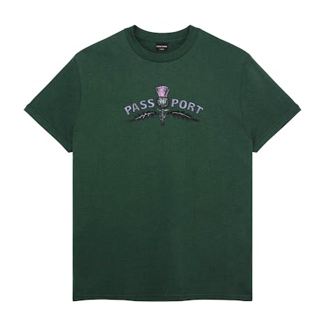 Pass~Port Thistle Embroidery T-Shirt - Forest Green