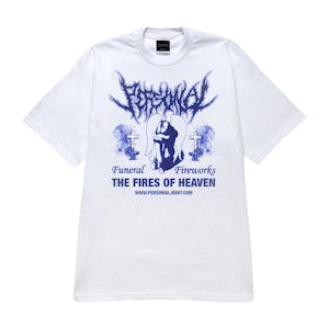 Personal Funeral Fireworks T-Shirt - White/Blue