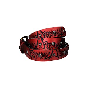 Personal Handmade Leather Belt - Red/Black/Silver