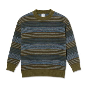 Polar George Knit Sweater - Blue Green Stripe