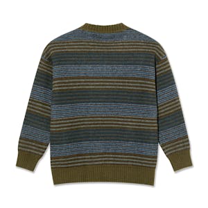 Polar George Knit Sweater - Blue Green Stripe