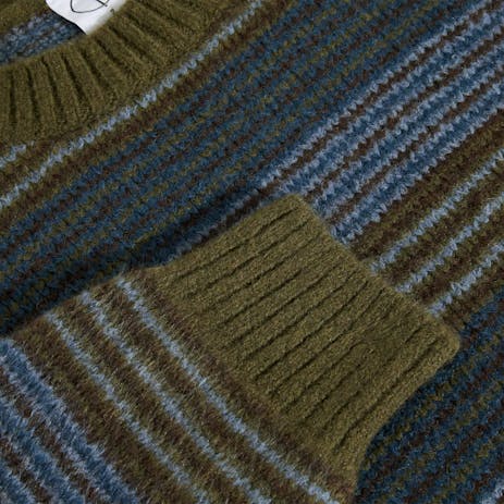 Polar George Knit Sweater - Blue Green Stripe