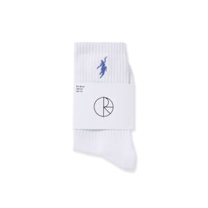 Polar No Comply Rib Socks - White/Blue
