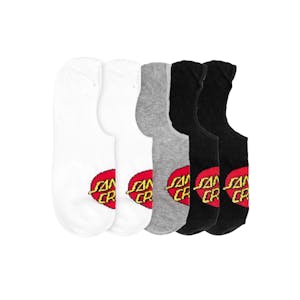 Santa Cruz Classic Dot Ankle 5-Pack Socks - Black/White/Grey Marle