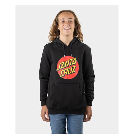 Santa Cruz Classic Dot Front Youth Hoodie - Black