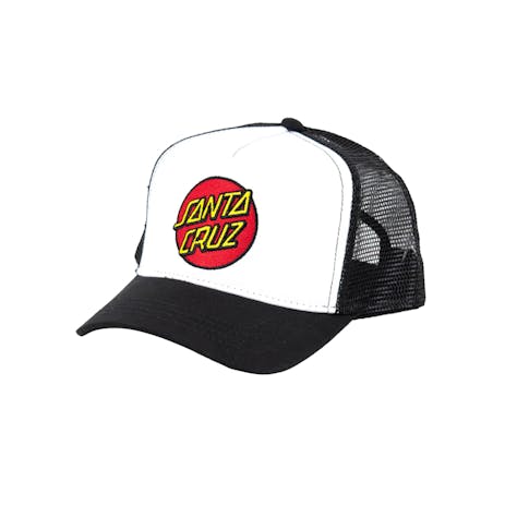 Santa Cruz Classic Dot Youth Trucker Hat - White