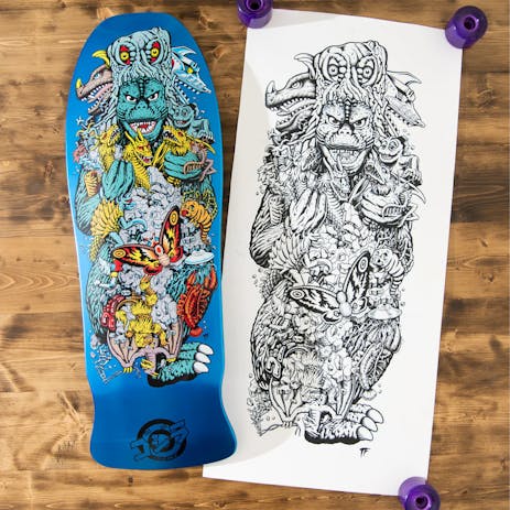 Santa Cruz x Godzilla Kaiju Roskopp 10.125” Skateboard Deck