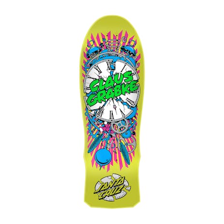 Santa Cruz Grabke Exploding Clock Re-Issue 10.04” Skateboard Deck - Neon