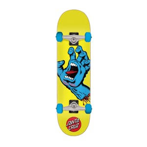 Santa Cruz Screaming Hand Mini 7.75” Complete Skateboard - Yellow