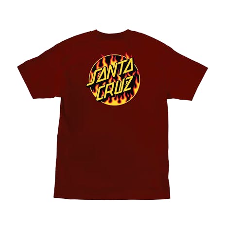 Santa Cruz x Thrasher Flame Dot T-Shirt - Burgundy