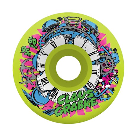 Santa Cruz Slime Balls Exploding Clock 60mm Skateboard Wheels - Vomit Green