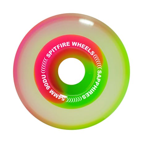 Spitfire Sapphire 90D Skateboard Wheels - Neon Pink/Green