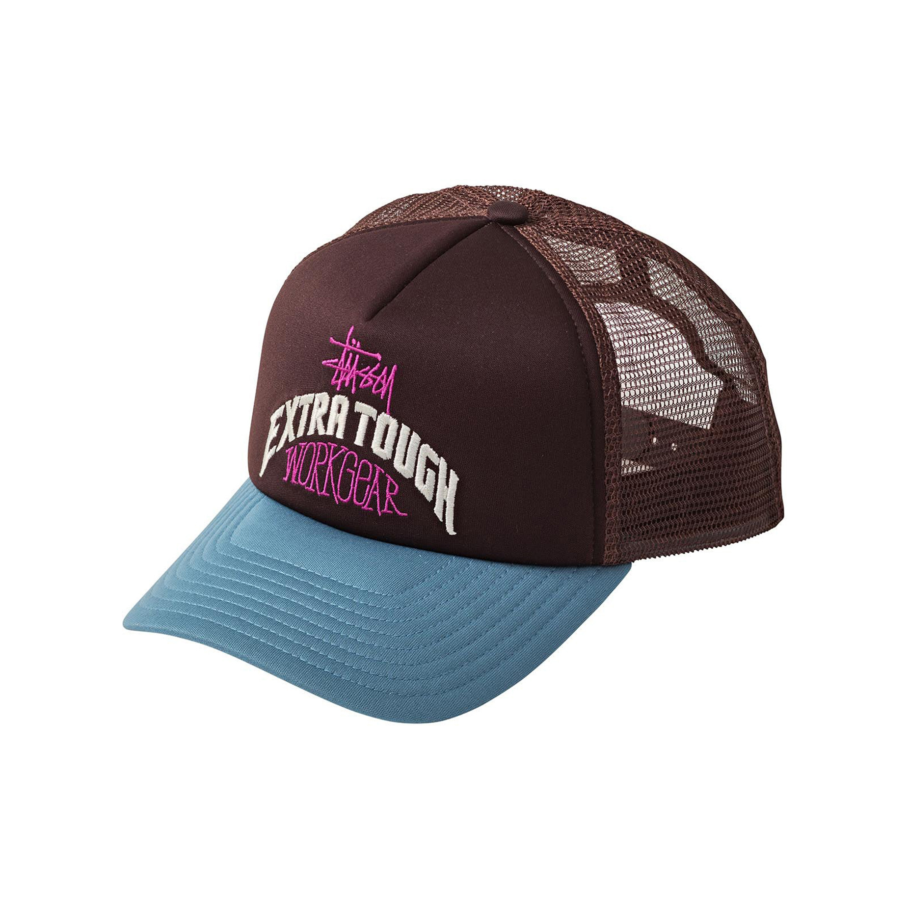 Stussy Extra Tough Trucker Hat - Brown/Blue | BOARDWORLD Store