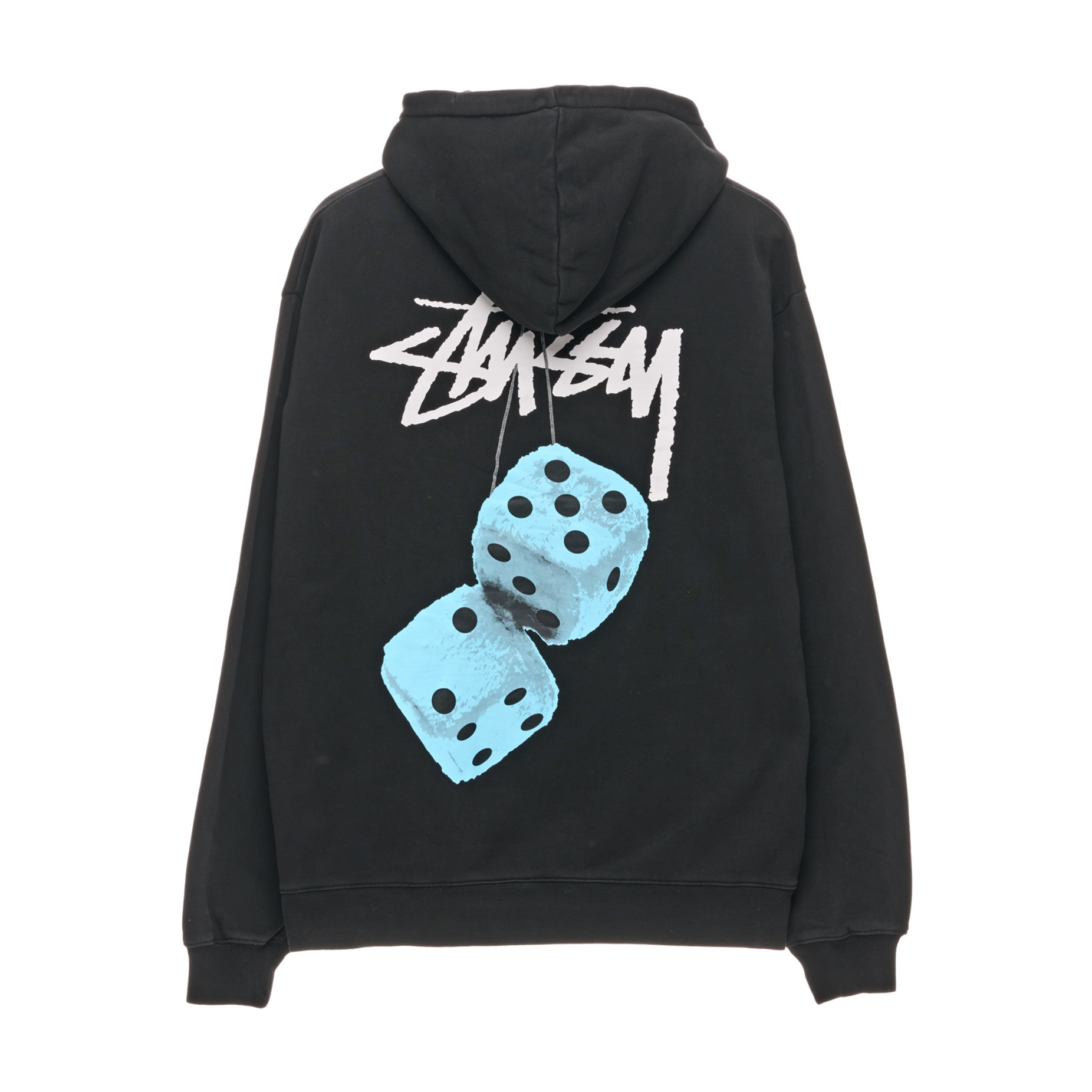 Stussy Fuzzy Dice Hoodie - Pigment Black | BOARDWORLD Store