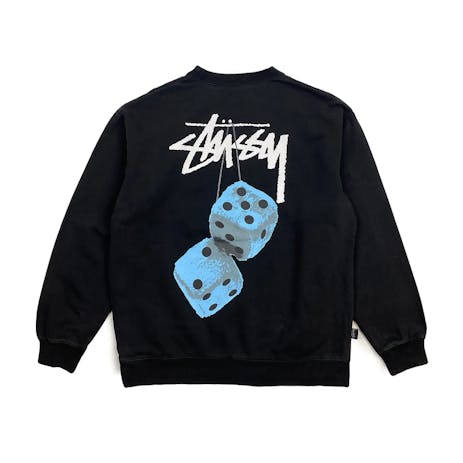 Stussy Fuzzy Dice Crewneck - Pigment Black