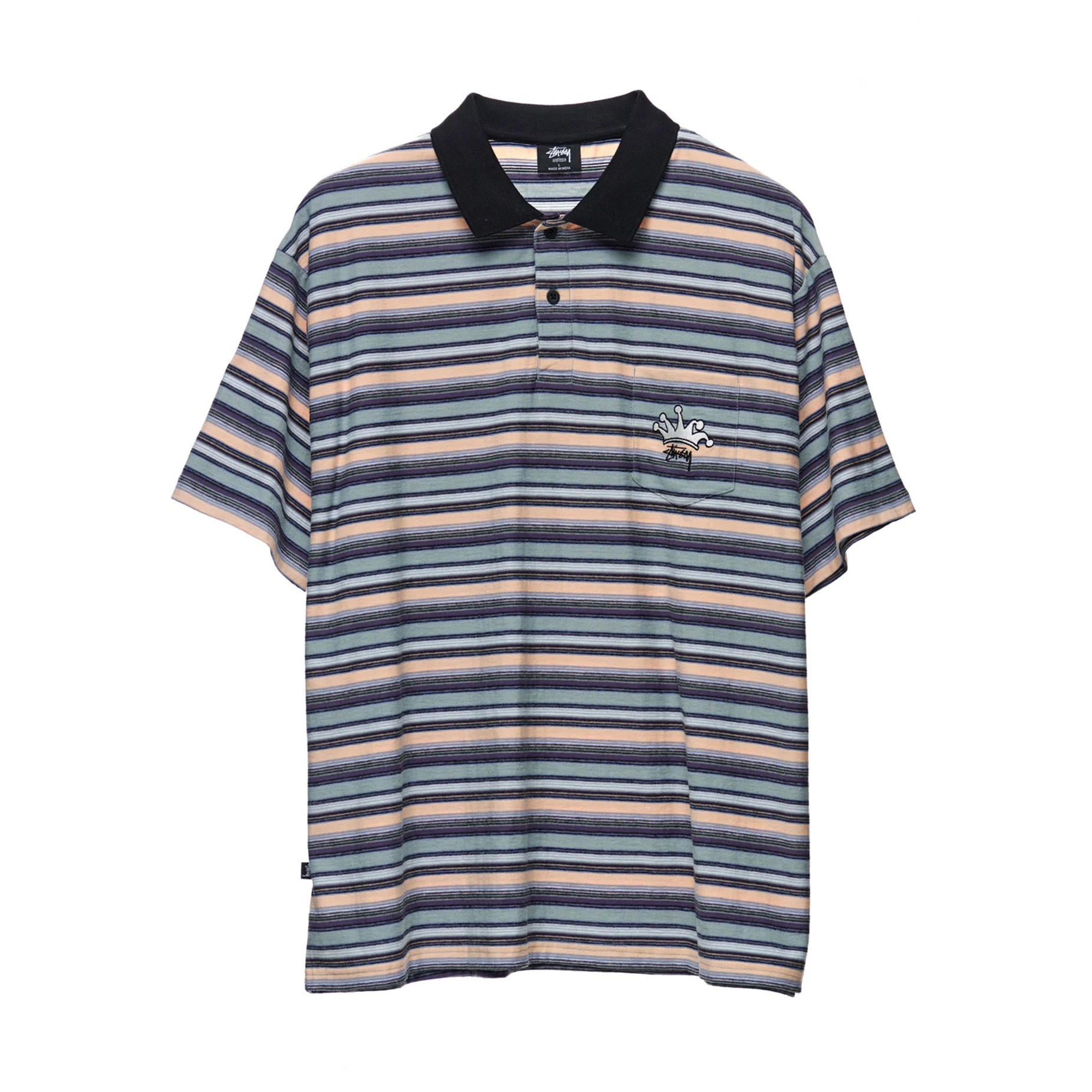 Stussy striped discount polo