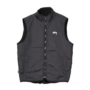 Stussy Reversible Stock Sherpa Vest - Black
