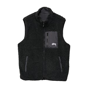 Stussy Reversible Stock Sherpa Vest - Black