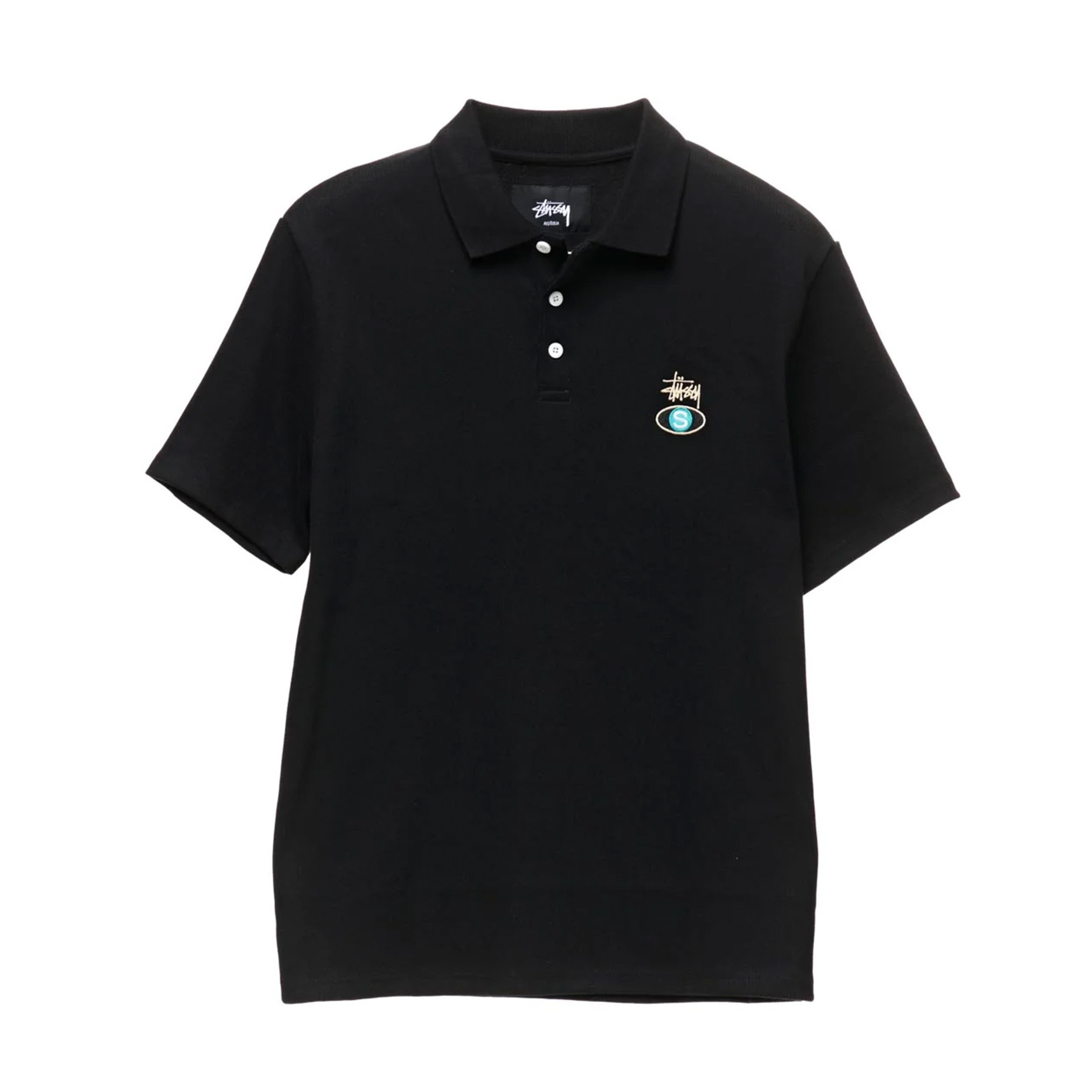 Stussy Rib Polo Shirt - Black | BOARDWORLD Store