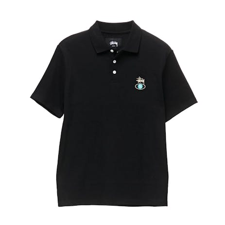 Stussy Rib Polo Shirt - Black
