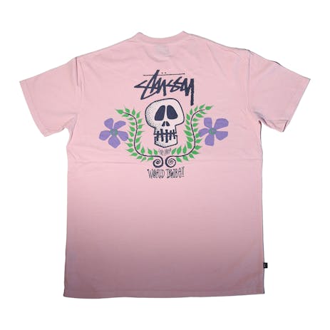 Stussy Skull Crest Heavyweight T-Shirt - Pigment Pink