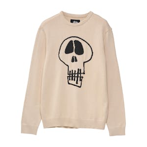 Stussy Skull Knit Crewneck Sweater - Cream