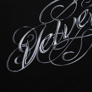 Velvet Cursive T-Shirt - Black