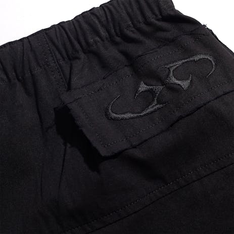 Velvet Parachute Shorts - Black