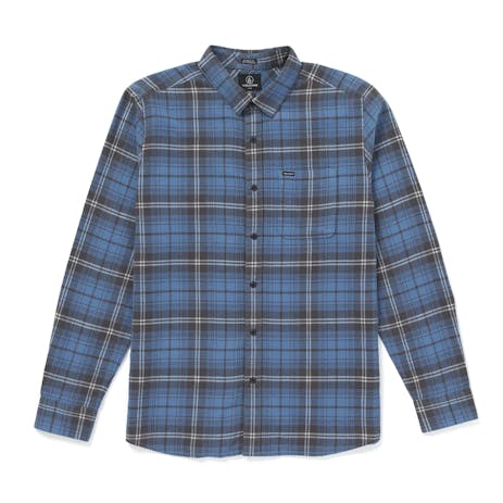 Volcom Caden Plaid Long Sleeve Flannel Shirt - Blueberry