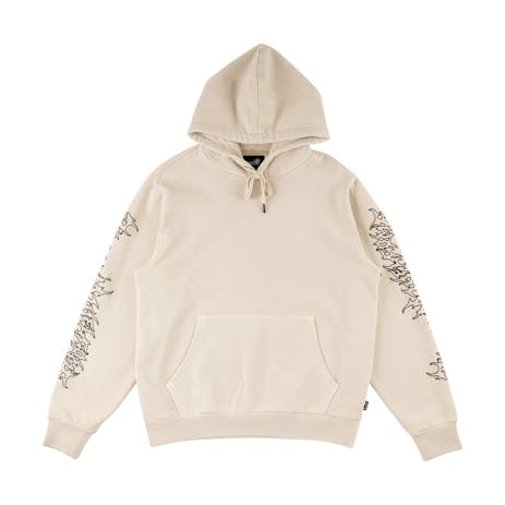 Welcome Barb Sleeve Embroidered Hoodie - Bone