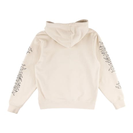 Welcome Barb Sleeve Embroidered Hoodie - Bone