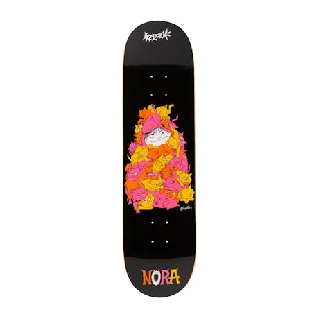 Welcome Purr Pile on Popsicle Skateboard Deck - Black