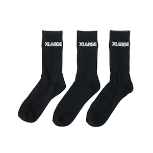 XLARGE 91 Crew Sock 3-Pack - Black