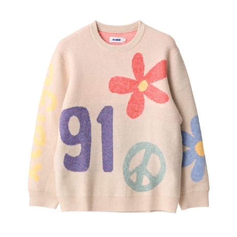 XLARGE Flower & Peace Recycled Knit Sweater - Off-White
