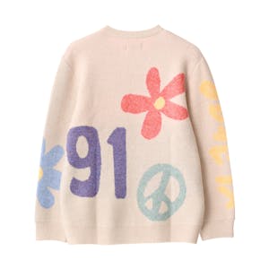 XLARGE Flower & Peace Recycled Knit Sweater - Off-White