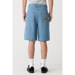 XLARGE Peace Man Bull Denim Short - Mid Blue