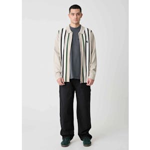 XLARGE Rail Zip Knit Long Sleeve Polo Shirt - Bone