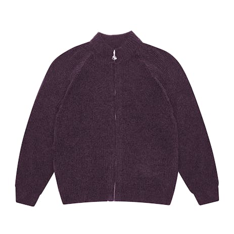 Yardsale Phantasy Chenille Full Zip Sweater - Purple