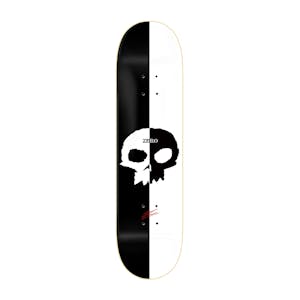 Zero Split Single Skull 8.25” Skateboard Deck - Black/White